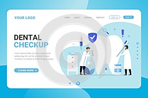 Landing page template dental care clinic design concept