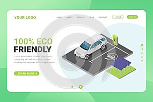 Landing page template eco energy design concept vector illustration