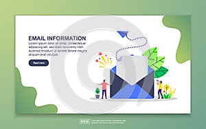 Landing page template of email information. Modern flat design concept of web page design for website and mobile website. Easy to