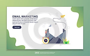 Landing page template of email marketing. Modern flat design concept of web page design for website and mobile website. Easy to