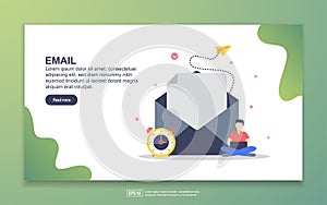 Landing page template of Email. Modern flat design concept of web page design for website and mobile website. Easy to edit and