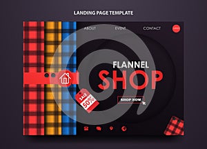 Landing page template for flannel shop modern design