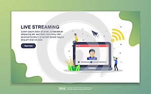 Landing page template of life streaming. Modern flat design concept of web page design for website and mobile website. Easy to