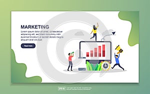 Landing page template of marketing. Modern flat design concept of web page design for website and mobile website. Easy to edit and