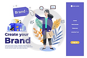 Landing page template of Online Shopping. Modern flat design concept of web page design for website and mobile website. Easy to ed