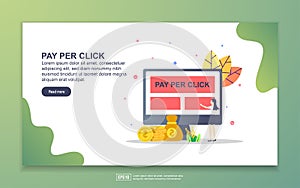 Landing page template of pay per click. Modern flat design concept of web page design for website and mobile website. Easy to edit