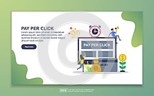 Landing page template of pay per click. Modern flat design concept of web page design for website and mobile website. Easy to edit