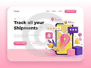 Landing Page Template - Shipment tracking