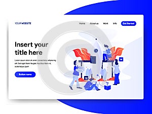 Landing page template of Startup Business Concept. Modern flat design concept of web page design for website and mobile website.