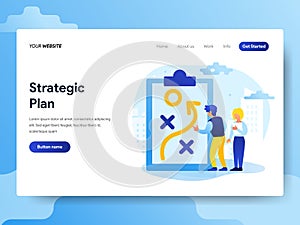 Landing page template of Strategic Plan Concept. Modern flat design concept of web page design for website and mobile website. photo