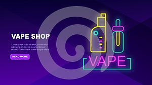 Landing page template of vape shop. Modern flat design concept of web page design for website and mobile website. EPS