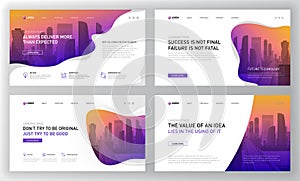 Landing page templates set for business