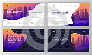 Landing page templates set for business