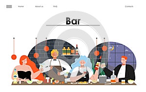 Landing page vector design for bar or pub