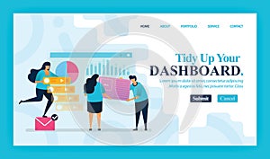 Landing page vector design of Tidy Up Your Dashboard. Easy to edit and customize. Modern flat design concept of web page, website,