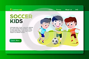 Landing Page Website Template for Soccer Kids