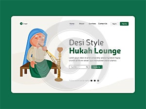Desi style hukah lounge landing page design