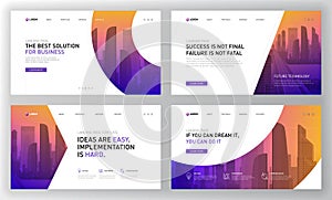 Landing pages templates set for business