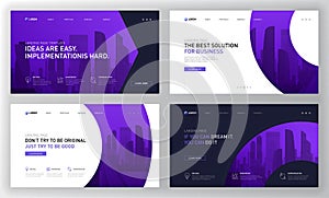 Landing pages templates set for business