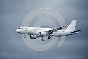 Landing passenger plane.