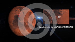 Landing site for mission Mars 2020