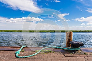 Landing stage in the port of Wieck, Germany