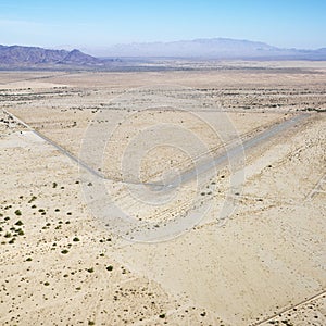 Landing strip in desert.