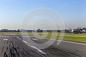 Landing strip with skid marks