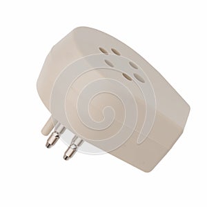 Landline adaptor. Probably US RJ11 4 pin jack to belgium phone socket. Isolated on white.