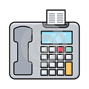 Landline vector flat color line icon