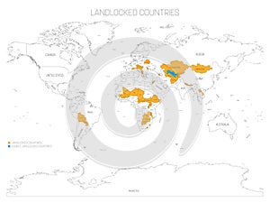 Landlocked countries of World photo