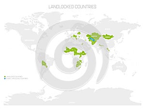 Landlocked countries of World photo