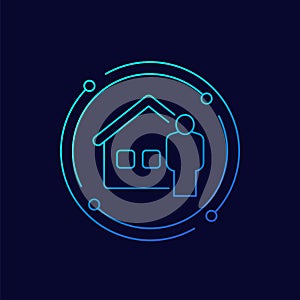 landlord or house owner icon, linear design