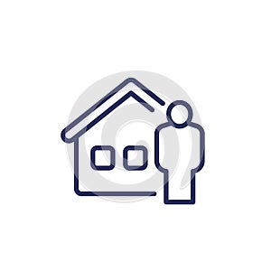 landlord or house owner line icon