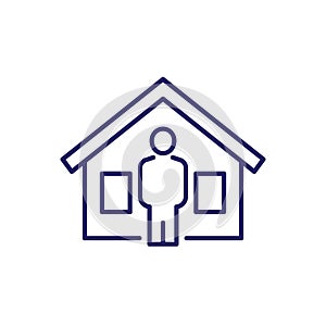 landlord, house owner line icon on white