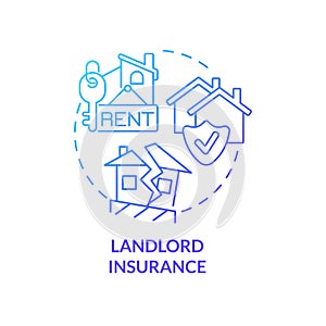 Landlord insurance blue gradient concept icon