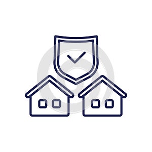 landlord insurance line icon on white