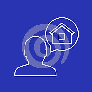 landlord or owner icon, line vector art