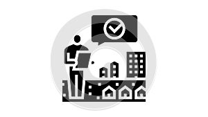 landlord property estate home glyph icon animation