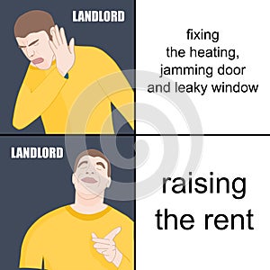 Landlord raising the rent funny meme