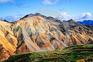 Landmannalaugar colorful mountains landscape view photo