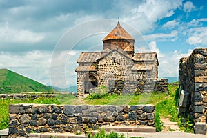 landmark of Armenia Sevanavank Monastery in the city of Sevan