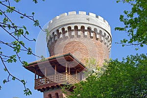 Landmark attraction in Bucharest, Romania. Vlad Tepes Castle - National Office for the Heroes Memory