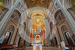Landmark attraction in Prague. Interior of Catholic Church of Saints Cyril and Methodius - Czech Republic