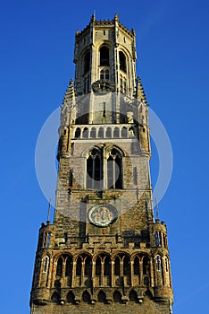 The landmark Belfry of Bruges, Belgium