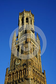 The landmark Belfry of Bruges, Belgium