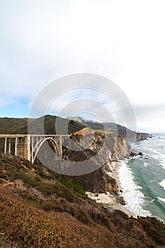 Landmark Bixby Creek Bridge in Big Sur, California