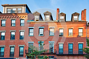 Landmark Boston Beacon Hill streets and historic brick buildings