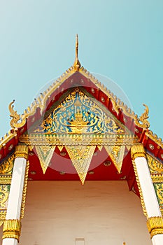 Landmark of Buddhist temple at Wat tha Luang Temple, Phichit, Th