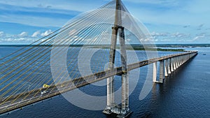 Landmark Cable Bridge at downtown Manaus Amazonas Brazil.